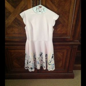 Ted Baker London pale pink cap sleeve dress.